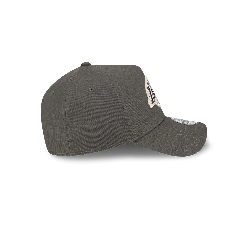 LA Lakers Hat - Moss Canvas Chainstitch 9Forty A-Frame NBA Snapback Cap - New Era